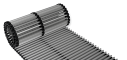 Roll down grilles, made of aluminium, with fixed transverse blades, for floor installation