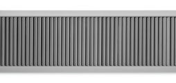 Ventilation grilles, made of aluminium, with individually adjustable, vertical blades